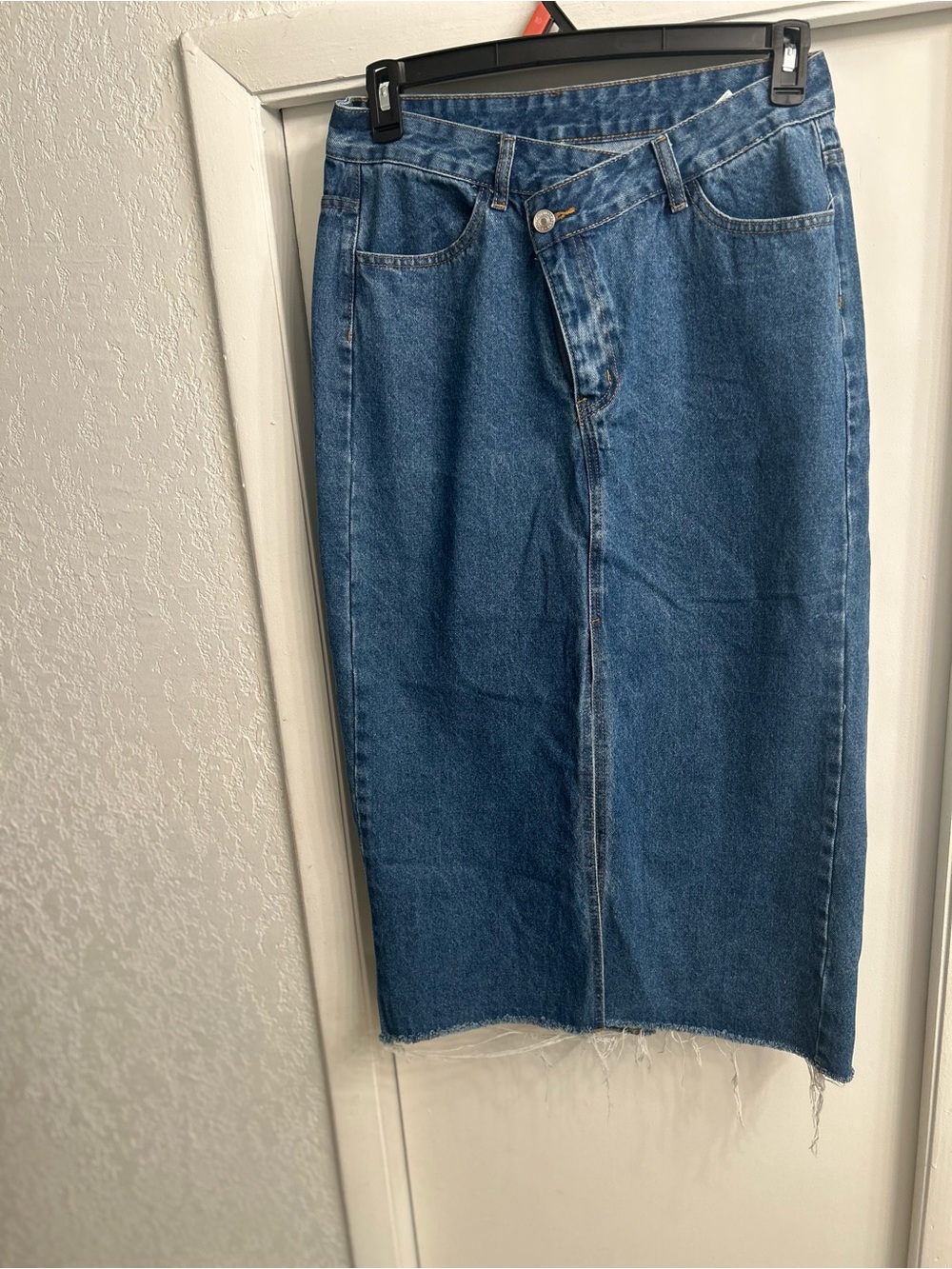 Classic Blue Denim Midi Skirt - Women Jeans